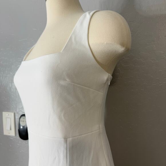 BHLDN Blake Square-Neck Stretch Crepe Maxi Dress, S, White - Picture 4 of 6